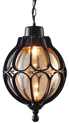 Vintage Aluminium E27 Extérieur En Verre Globe Imperméable À L'extérieur Lampes Suspendues Boule Méditerranéenne Étanche Plafond Suspension Lampe Continental Villa Pavillon Raisin Cour Lustres