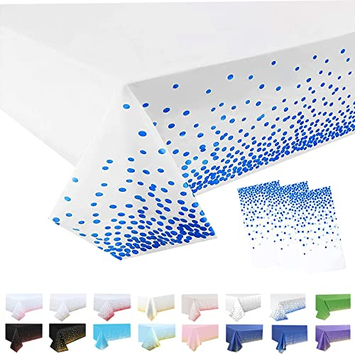 3 Stück Tischdecke Rechteckig Weiß Weihnachten Party Tischdecke,Blau 137 * 274cm Tischdecke Papierrolle Einweg Tischdecke aus Kunststoff,wasserdichte Ölbeständig Tischdecken für Picknick,Geburtstags