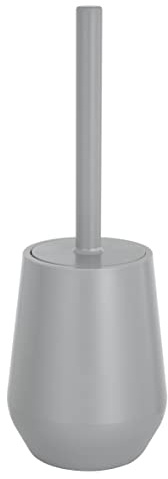 Baroni Home Escobilla de Inodoro de plástico, escobilla para baño, 12 x 12 x 34 cm, Color Gris