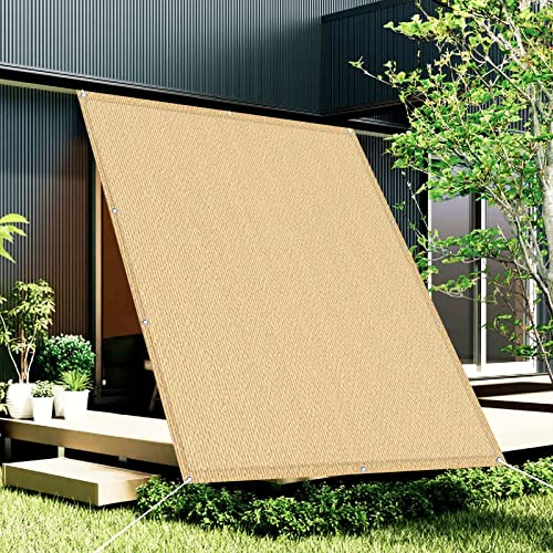 Sonnensegel 2 x 2.5 m Wetterbeständig atmungsaktiv Balkon Sichtschutz Sonnenschutz Plane mit Kabelbinder Ohne Bohren für Garten Balkon Terrasse, Sandgelb