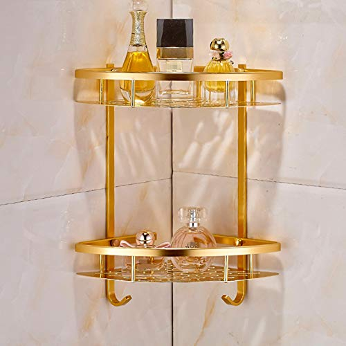 Shower Caddy,Bathroom Shower Shelf Organiser, Bathroom Shower Caddies Bathroom Gold Shelf Shower Caddy Space Aluminum Wall Mounted Corner Basket Shampoo Storage Etagere Salle De Bain Murale Repisa