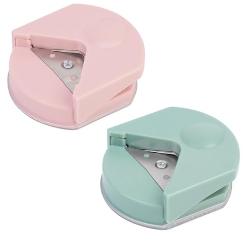 2 PCS Eckenabrunder, Tragbare Eckenstanzer Eckenstanzer, Eckenschneider, Mini Eckenrunder Tragbare Edelstahl Eckenrunder Eckenschneider für Laminierfolien Papier Foto Karten Scrapbooking Handwerk DIY