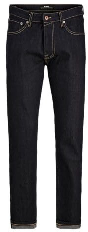 JACK & JONES Jeans för män RDD Royal RI 324 Selvedge avslappnad passform jeans, Blå denim, 31W / 30L