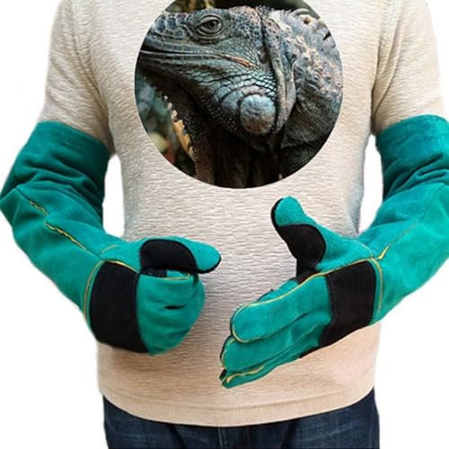 Gants de manipulation for animaux de compagnie, gants de protection anti-morsure, longs et épais, en cuir, for chat, chien, oiseau, perroquet, lézard, gants de protection contre les rayures de la faun