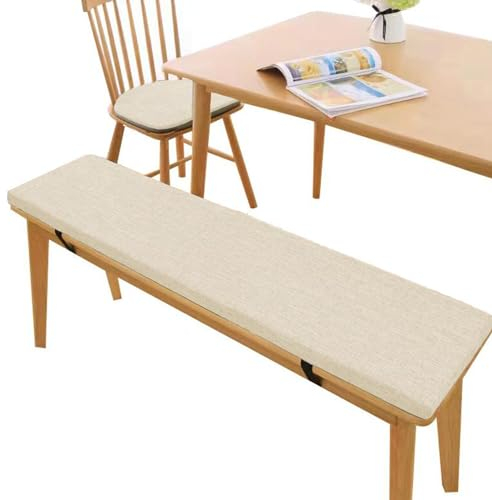 PPGE HOME Bankauflage Bankkissen, Polsterauflage Auflage für Gartenbank & Hollywoodschaukel, Bequeme Waschbare Sitzauflage Sitzkissen Bank(Warmes Grau)(Size:130×30×5cm,Color:Meterweiß)