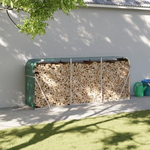 Festnight Kaminholzregal Aussen Brennholzregal Metall Holzregal Kaminholz Holzlager Outdoor Holzunterstand für Kaminholz Brennholzlager Innen Kaminholzunterstand 234x45x100 cm