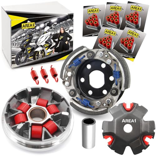 Area1 Tuning Variomatik + Tuning Kupplung kompatibel mit Peugeot 50ccm 2-Takt wie Speedfight 3 Speedfight 4 Jetforce Citysta, Django Elystar Ludix Kisbee Looxor New Vivacity TKR Streetzone