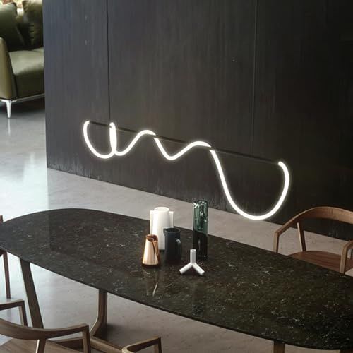 LED Pendelleuchte Esstisch Schwarz Dimmbar Hängeleuchte mit Fernbedienung Pendellampe linear Design Moderne kreativ Kronleuchter für Esstischlampe Esszimmer Küche Wohnzimmer Lampen (Schwarz, L80cm)