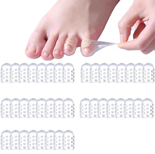 80 Pcs Silicone Toe Protector Gel Toe Caps Silicone Gel Big Toe Caps for Blisters, Corns, Hammer Toes, Toenails Loss