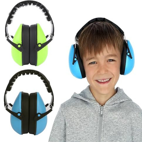 VireEyU 2 Pack Cuffie Antirumore per Bambini - Cuffie Pieghevoli per Bambini da 3 a 16 Anni - Riduzione del Rumore NRR 21dB per Dormire, Viaggiare, Sfilate di Carnevale, Autismo