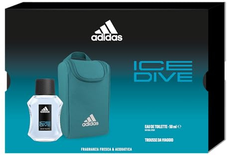Adidas, Geschenkset für Herren Ice Dive Eau De Toilette 50 ml + Mehrzweck-Kosmetiktasche