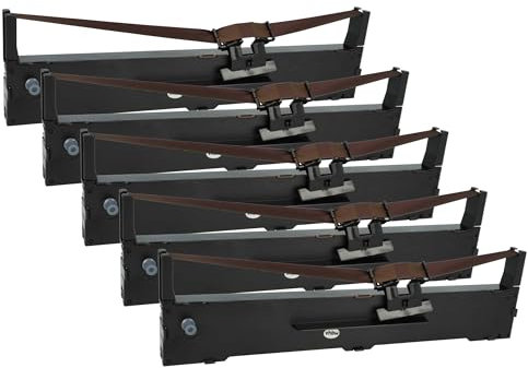 vhbw 5x Farbband Schriftband kompatibel mit Epson LQ890, LQ590, FX-590, FX590, FX-890, LQ-590, FX890 Nadeldrucker, Bondrucker - Lila