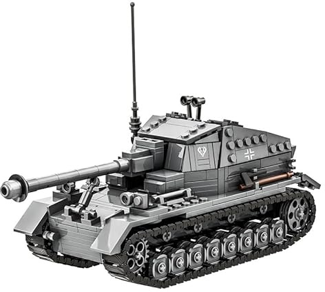 Technik Tank Bausteine für Dicker Max Jagdpanzer, 632 Klemmbausteine WW2 Armee Tank Modellbausatz