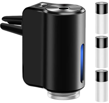 Demsyeq Automatic Car Air Freshener - 3 Mode Adjustable Intelligent Aromatherapy Diffuser, Includes 3 Bottles of Oil for Home, Car, Small Spaces