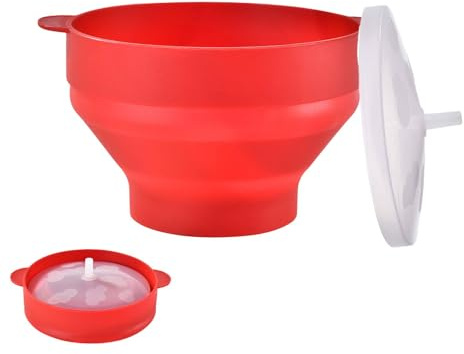 scyca Popcorn-Schüssel mikrowellengeeignet,Popcorn-Maker Mikrowellenschüssel - Faltbarer Popcorn-Popcorn-Mikrowellen-Popcorn-Maker | Praktische Popcorn-Schüssel mit Deckel, Silikon-Popcorn-Schüssel