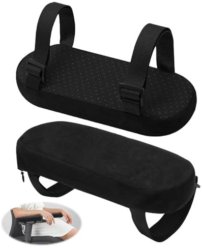 2 Stück Armlehnen Pads Armlehnenpolster Ellenbogenkissen Rechteckiges schwarzes Bürostuhl Gaming Stuhl Armlehnen Polster Elbow Support Kissen Ultraweich für Ellenbogen und Unterarme Druckentlastung