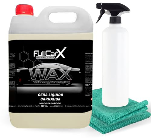 FULLCARX Wax Technology 5 Litres Cire Carnauba Liquide Voiture Lustrage, Protection Durable, Pouvoir Hydrophobe Repousse l'Eau, Application Facile, Nettoyage à Sec, Produit Detailing Professionnel