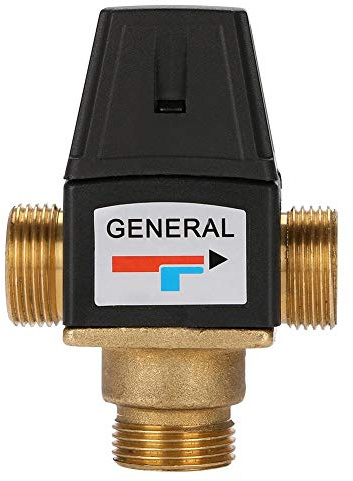 Nikou 3-Wege Thermostatisches Mischventil DN20 Außengewinde, Messing Thermostat Wassermischventil Thermostatventil für Solar Wasserheizung