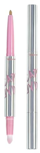 Lápiz labial con punta de fieltro, tatuaje de labios, tinte de labios, delineador de labio, lápiz labial mate de larga duración, maquillaje de labios, lápiz labial de doble punta(rosa)