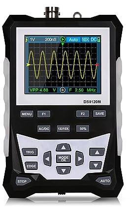 Osciloscopio Osciloscopio digital 320x240 2,4 pulgadas portátil 120 MHz ancho de banda 500 MSa/s Tasa de muestreo con almacenamiento de forma de onda Estable y preciso