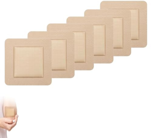 Zungenreiniger, Beutelfilter zur Stomabeutel, 6 Stück Pflaster, Schaumverband 5×5 cm, Silikon Pflaster, Atmungsaktiv und Hautfreundlich, Ideal für Täglichen Gebrauch, Medizinisches Silikonpflaster