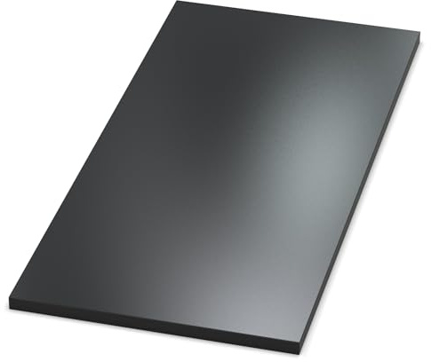 AUPROTEC Tischplatte 25mm schwarz 160x70 cm I Spanplatte mit 2mm ABS Kante & PU-Verleimung I melaminharzbeschichtet I robust & wasserabweisend