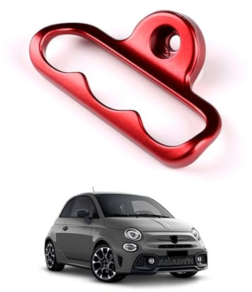 KUNGKIC Per Fiat 500 500e Abarth 595 695 Maniglia bagagliaio Manico in Lega di Zinco,Decorazione Interna su Misura per Veicoli (rosso)