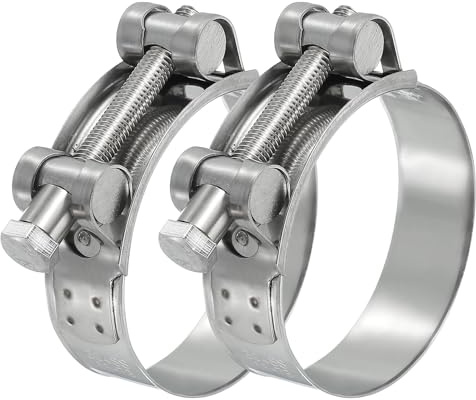 PATIKIL 68-73mm T-Bolt Hose Clamp, 2 Pack Intercooler Pipe Tube Clamps 304 Stainless Steel Radiator Hose Clamp for 2.68-2.87 Pipe