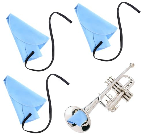 3 paños de limpieza para clarinete, hisopos de limpieza de saxofón, limpiador de clarinete para tubo interior con correa, kit de paños de limpieza de saxofón para saxofones de flauta Piccolo (azul)