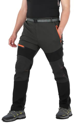 HomKuch Uomini Leggeri Pantaloni da Camminare all'aperto Stretch Traspirante Camping Pantaloni da Escursionismo con Zip Tasche
