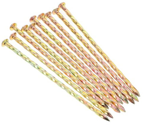 DECHOUS Piquets Spirale en Acier Carbone Lot de 10, 12,7 CM pour Fixation de Bordures de Jardin et Gazon Synthétique, Usage Extérieur Solide