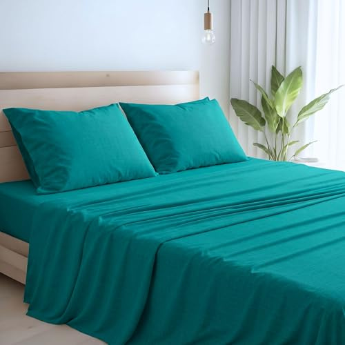 MAXIME MAISON - Lenzuola Matrimoniali Cotone Made in Italy in Puro Cotone 100%, Completo Letto Matrimoniale 2 Federe Incluse, Tocca con Mano la Qualità di un Tessuto in Fibra Naturale (Oceano)