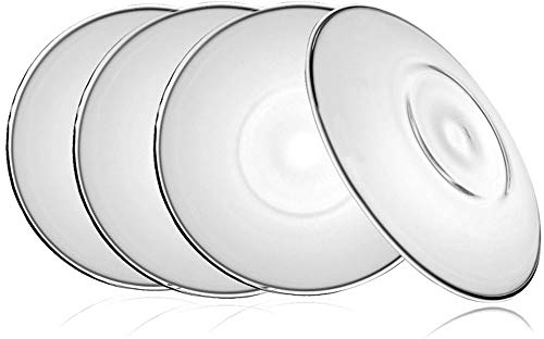 TAMUME 12cm Piattino Vetro Set di 4 Adatta Perfettamente per la Tazza Vetro, Set di 4 Piattino Grande