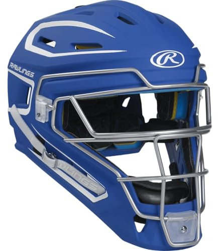 Rawlings Mach Series Catcher's Helm Fängerhelm, Königsblau, Weiß, Einheitsgröße