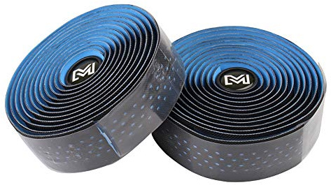 VOANZO Fahrradlenkerband, Mountainbike, Lenkerband, Leder, Blau, Länge: ca. 2,1 m, Breite: 30 mm