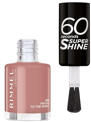 Rimmel London 60 Seconds Super Shine Nail Polish, Mauve to the Music, 8ml