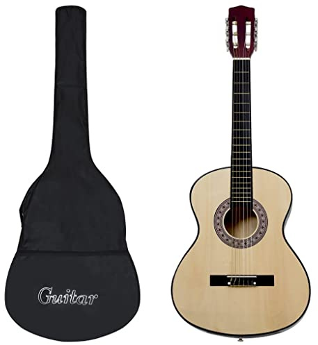 Konzertgitarre 4/4 Anfänger, 6 Nylon Strings Konzertgitarre Set mit Gitarrentasche, Klassisch Gitarre Kinder Einsteiger Set, 39 Zoll Klassikgitarre für Erwachsene Kinder Anfänger, Helles Holz