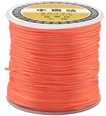 Bestewelry 76,55 Yard Nylonfadenschnur, 1 mm, Rattail-Satinschnur, geflochtene Knotenschnur, Makramee-Fadenschnur für Schmuckherstellung, Nähen (Dunkelorange)