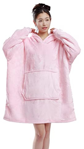 Sweat Polaire Femme,Sweat à Capuche Super Dalian, Ultra Douce en Polaire Sherpa Chaude et Confortable,Taille Unique pour Femme, Fille, Adulte, Homme, garçon,Couleur rose