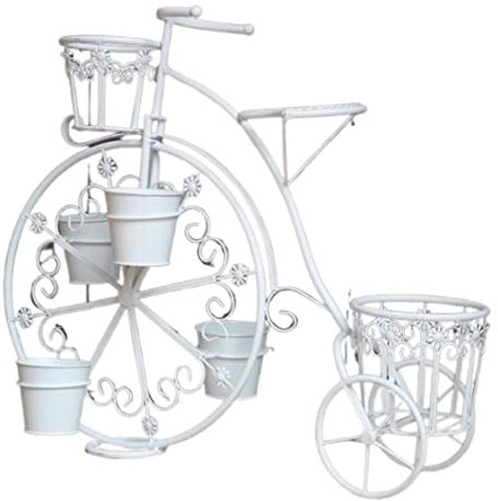 Pflanzenständer Blumenständer Blumenregal Fahrrad Pflanzenhalter Rack Kreatives Metall Eisen Blumentopfhalter Rack Outdoor Indoor Balkon Terrasse Pflanzenregal Blumenbank ( Blue : White , Size : 84*70