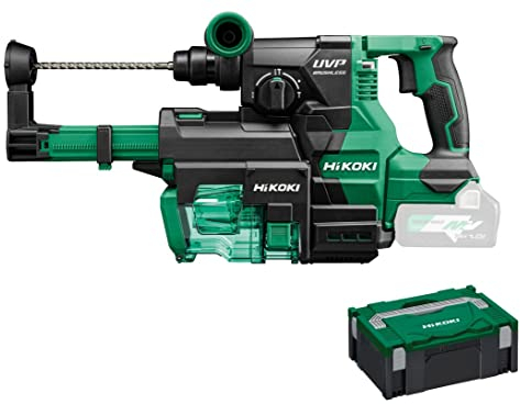 HIKOKI Akku Bohr- und Meißelhammer DH3628DAW3Z, (36V, Volllastschlagzahl 0-4300 min-1, Schlagenergie 3,2 J) (SDS-plus) Basic, Brushless, im HSC II + Staubabsaugung (Ohne Akku und Ladegerät)