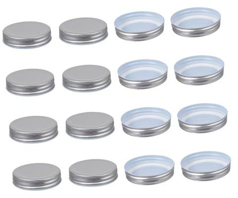 FELTECHELECTR 16pcs Tinplate Jar Lid Tinplate Cap Air Tight One-piece Type for Storage Containers Airtight Kitchen Storage Jars
