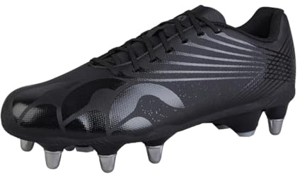 Canterbury Unisex Stamped Grndbrk Team Stiefel, Schwarz/Silber-Metallic, 43 EU