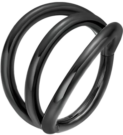 Decentraland 1 Stück 16G Silber Durchmesser 8 mm 316L Doppelring aus Edelstahl mit Scharnier Nasenring Knorpelohrring Septumringe Daith-Tragus-Ohrringe Segment-Clicker-Lippenpiercing-Schmuck