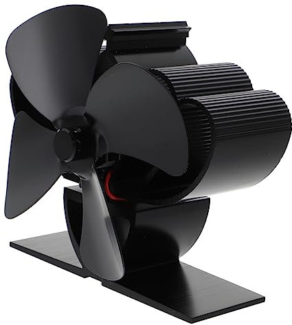 IMIKEYA Burning Stove Fan Heat Fan for Home Black Silent Improve Heat Distribution Easy to Install