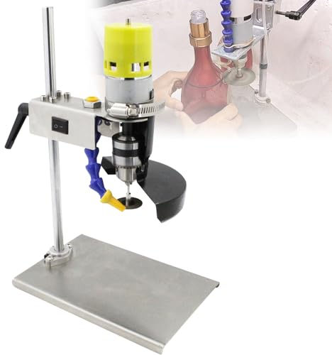 OmePS Coupe-Bouteille en Verre électrique, Coupe-Bouteille en Verre, Outil de Coupe Rond et carré, kit de Coupe-Bouteille Professionnel avec 7 Vitesses Variables pour Bricolage de Pots de Fleurs