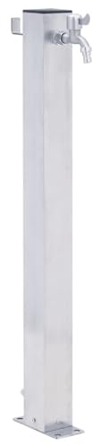 Bulliing Colonna d'Acqua da Giardino 80 cm Acciaio Inox Quadrato,Fontana da Giardino,per Esterno. Fontanella a Colonna Moderna,in Acciaio