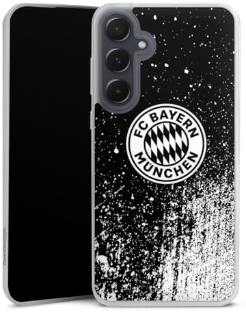 Slim Case kompatibel mit Samsung Galaxy A 55 5G Silikon Handyhülle transparent Hülle extra dünn FC Bayern München Offizielles Lizenzprodukt FCB