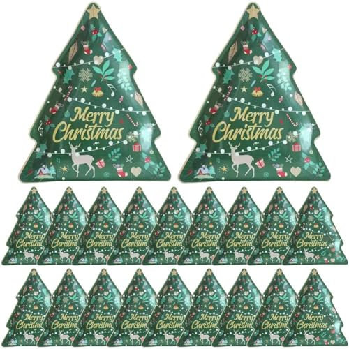 Keuyeo Weihnachtsgeschirr Weihnachtsmann Elch Weihnachtsbaum Form Teller Serviette Frohe Weihnachten Dekor Kinder Frohes Neues Jahr