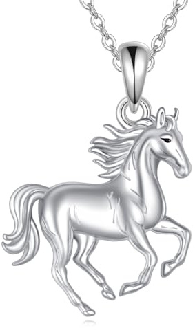 VENACOLY Pferd Esel Halskette 925 Sterling Silber Pferd Anhänger Schmuck Geschenke für Frauen Pferd Liebhaber